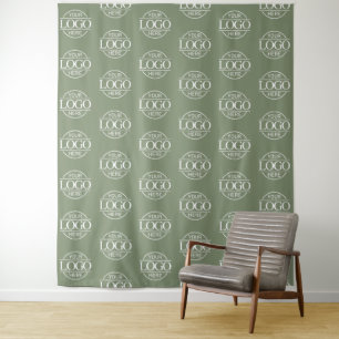 Tenture Fond de motif de logo d'entreprise personnalisé po
