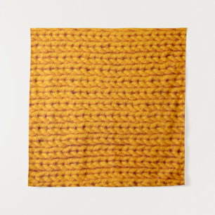 Tenture Fond de motif de texture en laine tricotée jaune w
