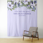 Tenture Fond de mur floral de pervenche pour mariage (En situation)