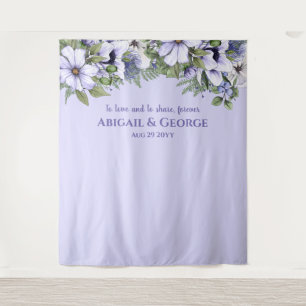 Tenture Fond de mur floral de pervenche pour mariage