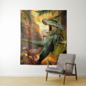 Tenture Fond de naissance Garçons Dinosaure TRex | Toile (En situation)