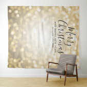 Tenture Fond de Noël Fêtes Lumières Bokeh Or (En situation (horizontale))