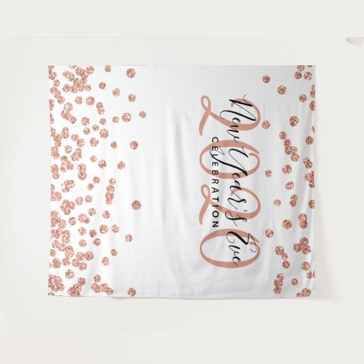Tenture Fond de Nouvel An Rose Gold Confetti (Devant (Horizontal))