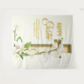 Tenture Fond de Pâques croix de lily orchidée (Devant (Horizontal))