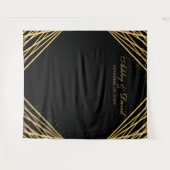 Tenture Fond de photo abstrait géométrique noir et or (Devant (Horizontal))