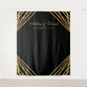 Tenture Fond de photo abstrait géométrique noir et or (Devant)