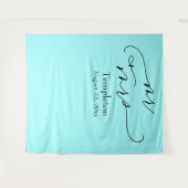 Tenture Fond de photo Aqua élégant écriture Mr & Mrs (Devant (Horizontal))