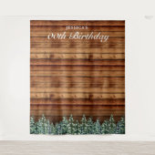 Tenture Fond de photo d'anniversaire Bois enneigé & Pin de (Devant)