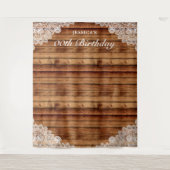 Tenture Fond de photo d'anniversaire en bois rustique et d (Devant)