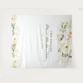 Tenture Fond de photo de Baby Shower de mariage Rose Blanc (Devant (Horizontal))