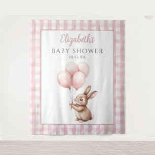 Tenture Fond de photo de Baby Shower Lapin Rose Mignon