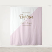 Tenture Fond de photo de baptême rose moderne élégant (Devant)