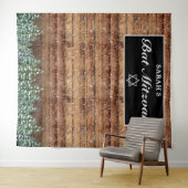 Tenture Fond de photo de Bat Mitzvah en bois enneigé et fo (En situation (horizontale))