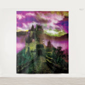 Tenture Fond de photo de château hanté Halloween effrayant (Devant)