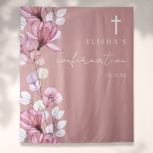 Tenture Fond de photo de confirmation floral rose poudré