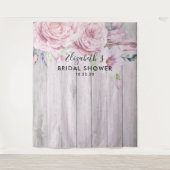 Tenture Fond de photo de Fête de Mariée Fleurs Bois Rustiq (Devant)