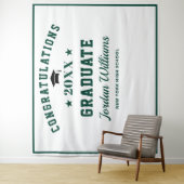 Tenture Fond de photo de fête de remise de diplôme vert mo (En situation)