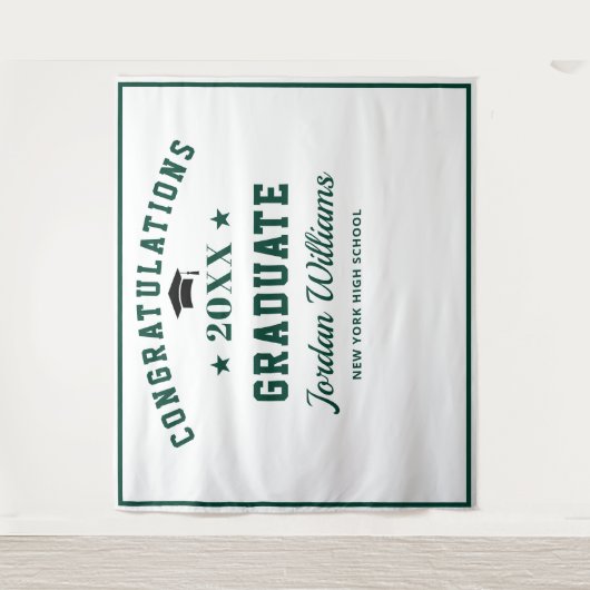 Tenture Fond de photo de fête de remise de diplômes vert e (Devant)