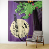 Tenture Fond de photo de fête Halloween de zombie effrayan (En situation)