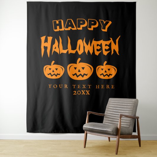 Tenture Fond de photo de fête Halloween effrayant orange n (En situation)