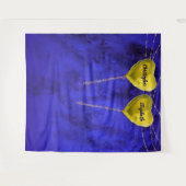 Tenture Fond de photo de mariage à coeur engagé chic bleu (Devant (Horizontal))