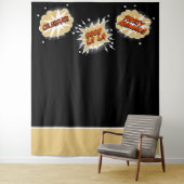 Tenture Fond de photo de mariage avec bulles de dessin ani (En situation)