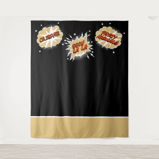 Tenture Fond de photo de mariage avec des bulles de dessin (Devant)