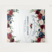 Tenture Fond de photo de mariage bleu marine Bourgogne Blu (Devant (Horizontal))