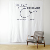 Tenture Fond de photo de mariage bleu marine élégant (En situation)