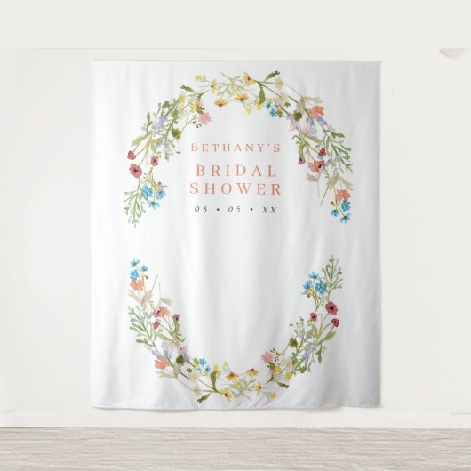 Tenture Fond de photo de mariage champêtre avec fleurs sau (Devant)