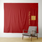 Tenture Fond de photo de mariage chinois floral rouge (En situation (horizontale))