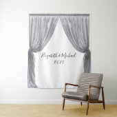 Tenture Fond de photo de mariage élégant rideau argenté (En situation)