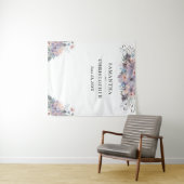 Tenture Fond de photo de mariage floral pourpre aquarelle (En situation (horizontale))