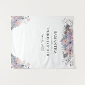 Tenture Fond de photo de mariage floral pourpre aquarelle (Devant (Horizontal))