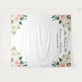 Tenture Fond de photo de mariage floral rose blush (Devant (Horizontal))