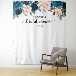 Tenture Fond de photo de mariage floral rose marine