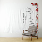 Tenture Fond de photo de mariage floral rouge (En situation (horizontale))