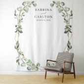 Tenture Fond de photo de mariage géométrique à feuilles d' (En situation)