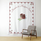 Tenture Fond de photo de mariage Rose Bourgogne (En situation)