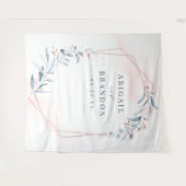 Tenture Fond de photo de mariage Rose Gold Blue Greenery (Devant (Horizontal))