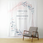 Tenture Fond de photo de mariage Rose Gold Blue Greenery (En situation)