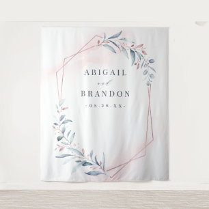 Tenture Fond de photo de mariage Rose Gold Blue Verdure