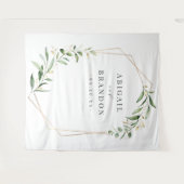 Tenture Fond de photo de mariage rustique géométrique verd (Devant (Horizontal))