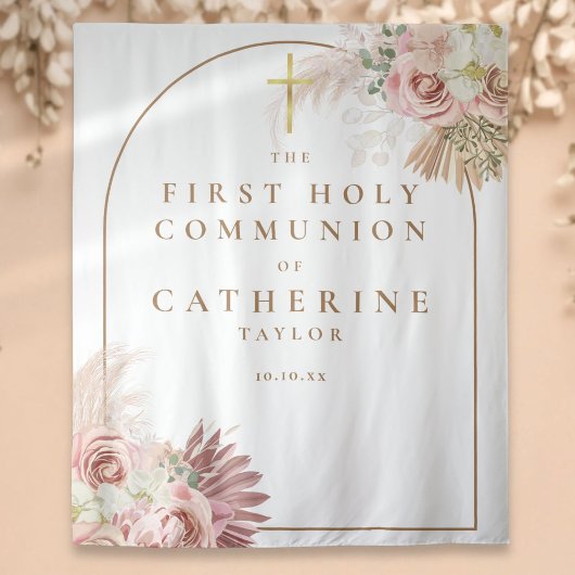 Tenture Fond de photo de première communion avec herbe des