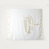 Tenture Fond de photo de première sainte communion doré (Devant (Horizontal))