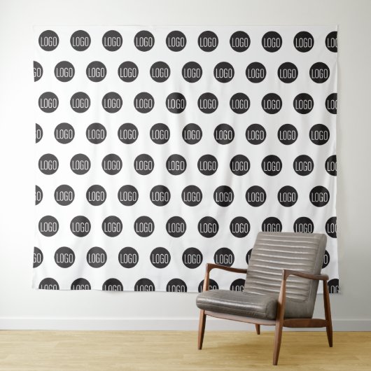Tenture Fond de photo en logo à répétition (En situation (horizontale))
