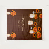 Tenture Fond de photo en pot Mason fleuri orange rustique  (Devant (Horizontal))