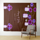 Tenture Fond de photo en pot Mason floral violet rouille f (En situation (horizontale))