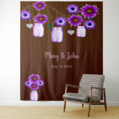 Tenture Fond de photo en pot Mason floral violet rouille f (En situation)