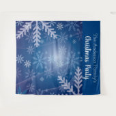 Tenture Fond de photo flocons de neige bleus pour fête de  (Devant (Horizontal))
